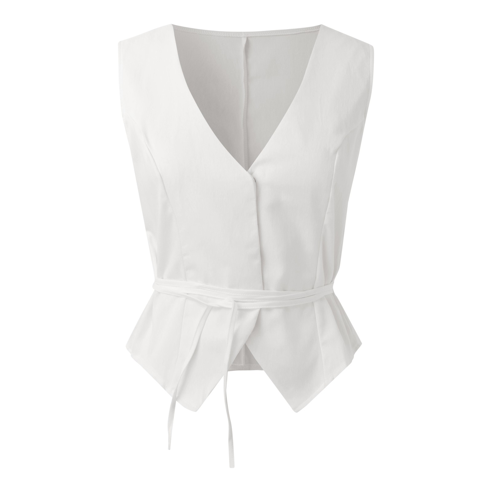 thumbnail image 5 of Chaleco informal de verano para mujer 2025, estilo británico, sin mangas, cuello en V liso, corte holgado, perfecto con leggings o vaqueros, tallas S-XL, para la oficina o fiestas, 5 of 8
